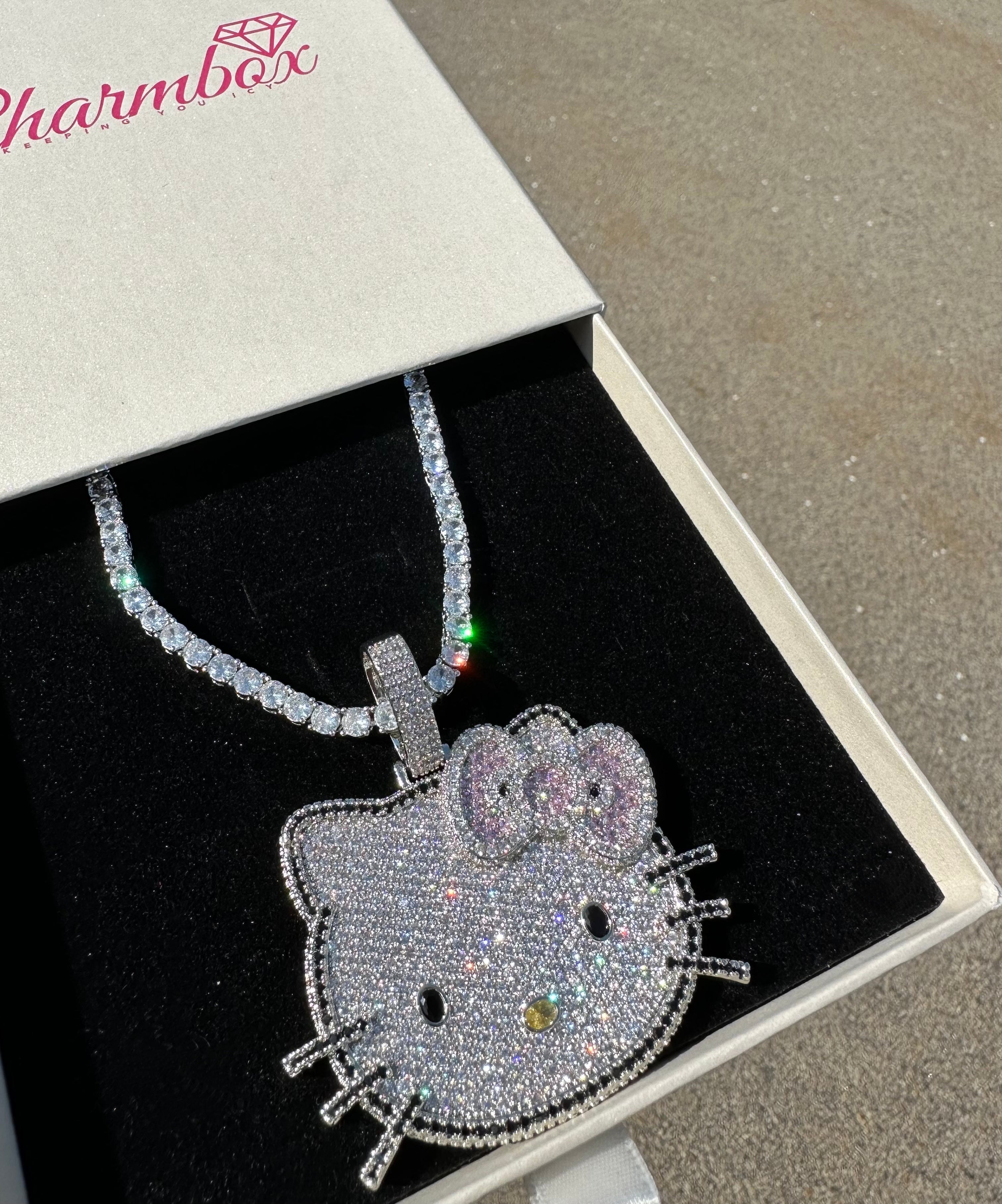 Hello Kitty Enamel Rhinestone Crystal Crescent Moon Necklace | Crescent  moon necklace, Crystal rhinestone, Moon necklace