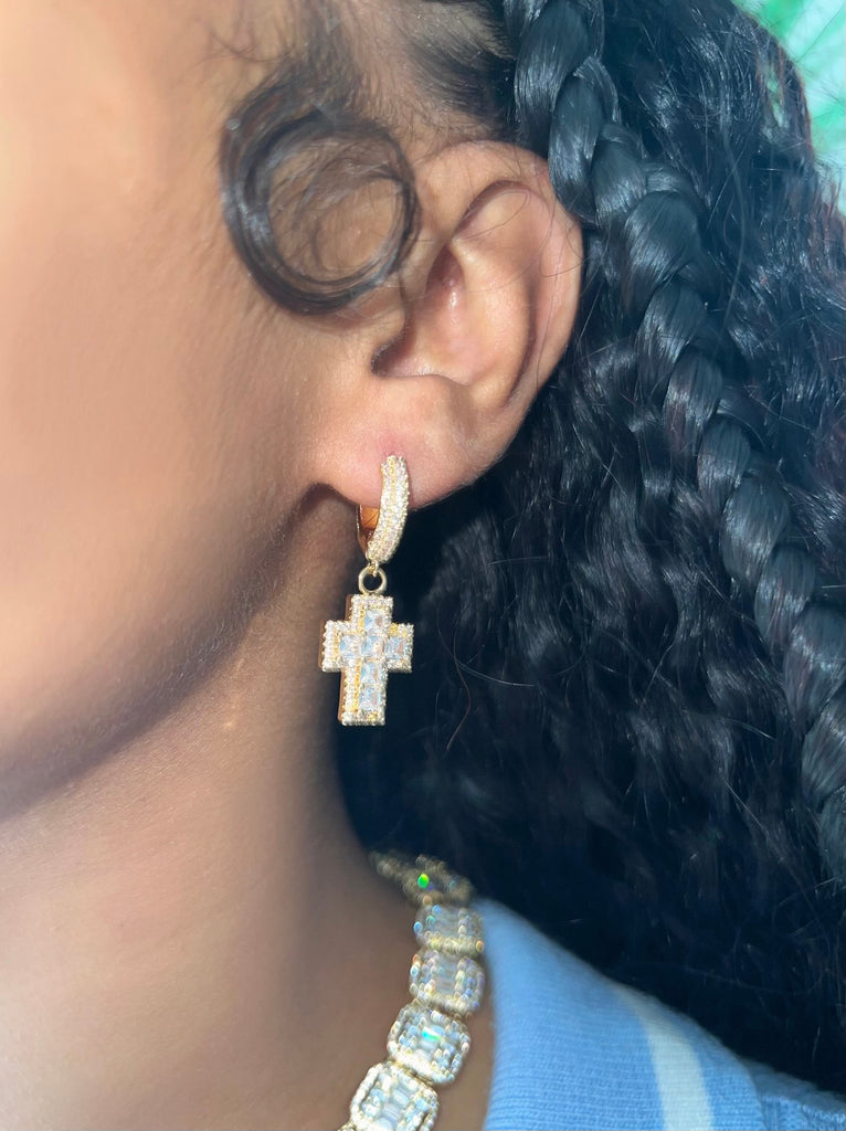 Cross Hoop Earrings